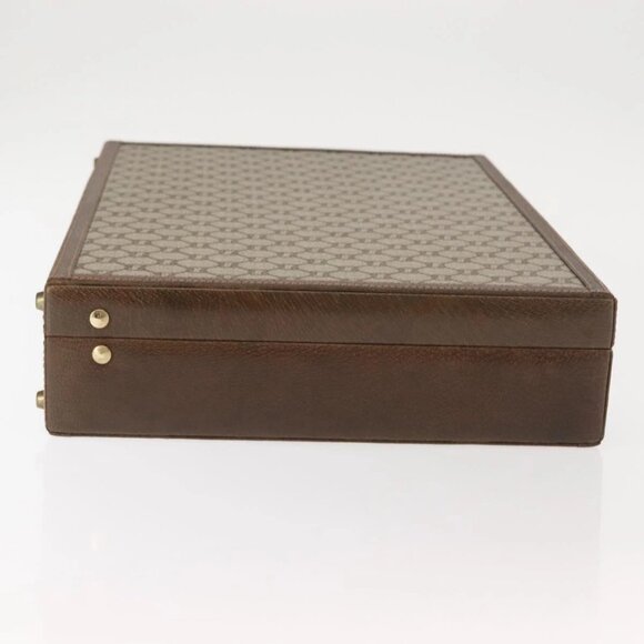 GUCCI GG Plus Supreme Attache Case PVC Beige Gold Auth 146488 - Picture 6 of 16